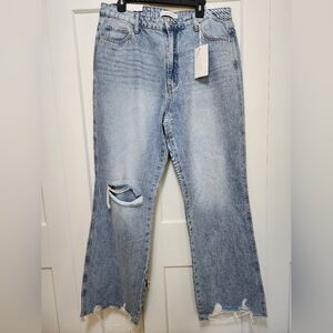 NWT Flying Monkey Black Label Distressed Light Blue Women's Jeans